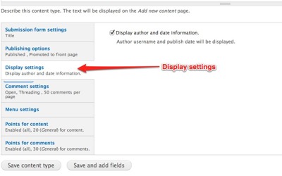 Display settings