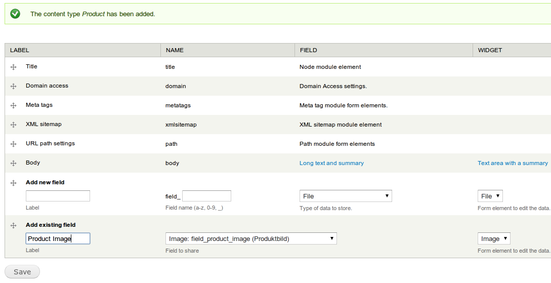 Product Type fIelds