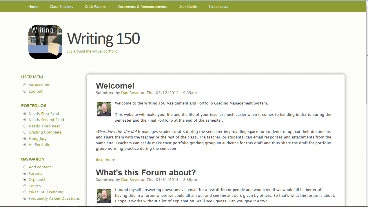 Portfolio Grading and Review