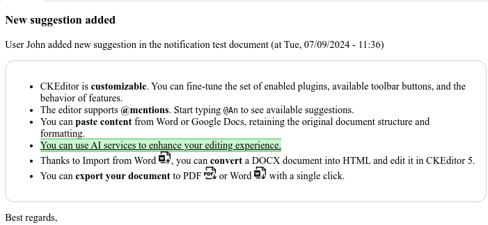 Collaboration Email Notifications for CKEditor 5 in Drupal