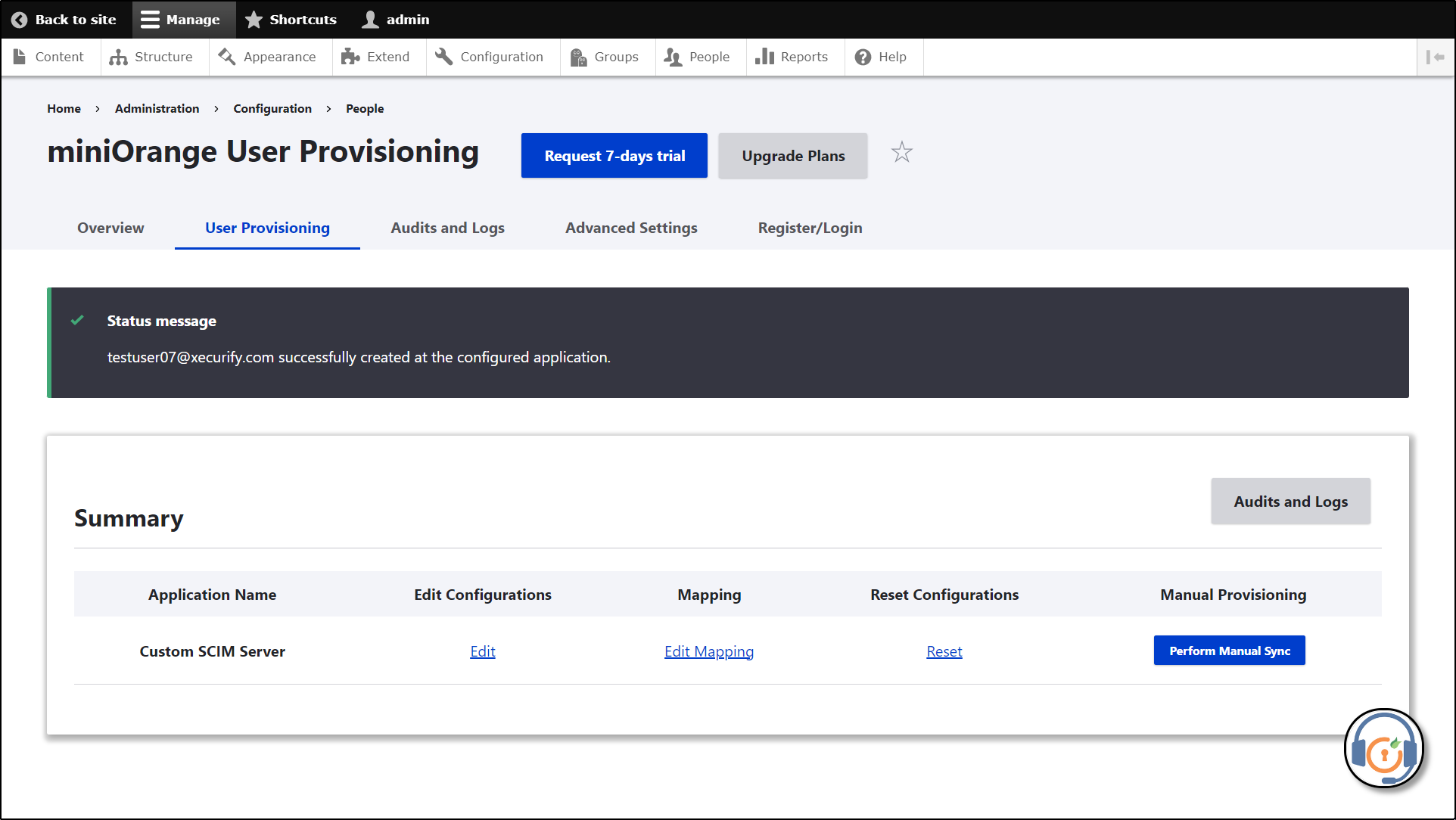 miniOrange-SCIM-Server-User-Manual-Provisioning-Success