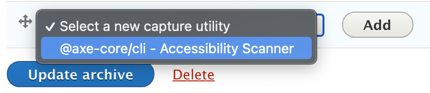 Screenshot showing how to add capture utility to job