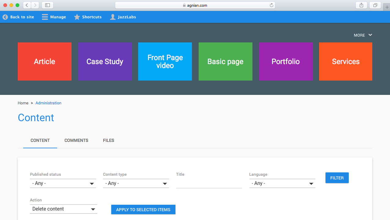 Agnian Material Admin Drupal Org