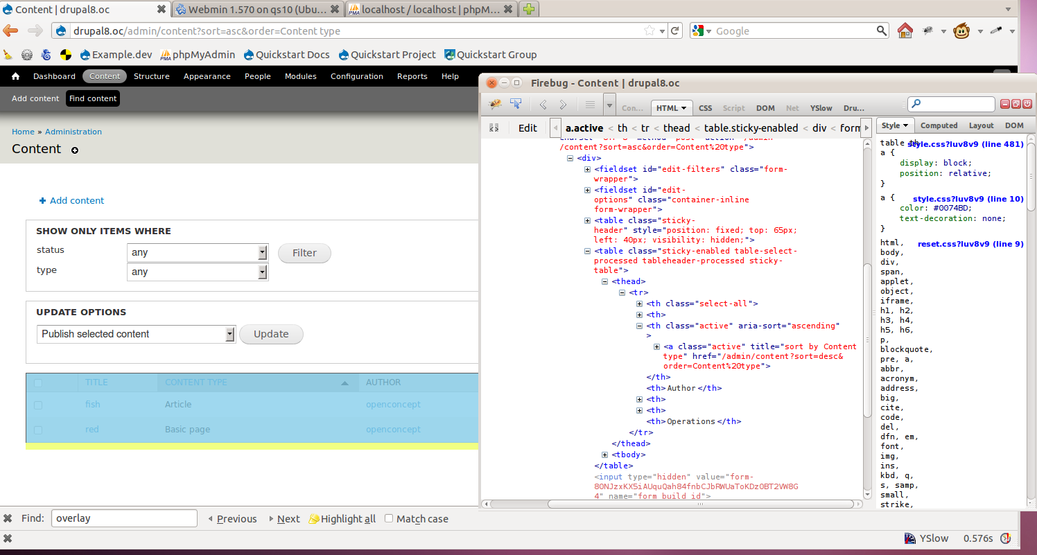 Add ariasort to table sort [1342760]