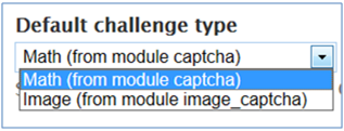 CAPTCHA default challenge type options