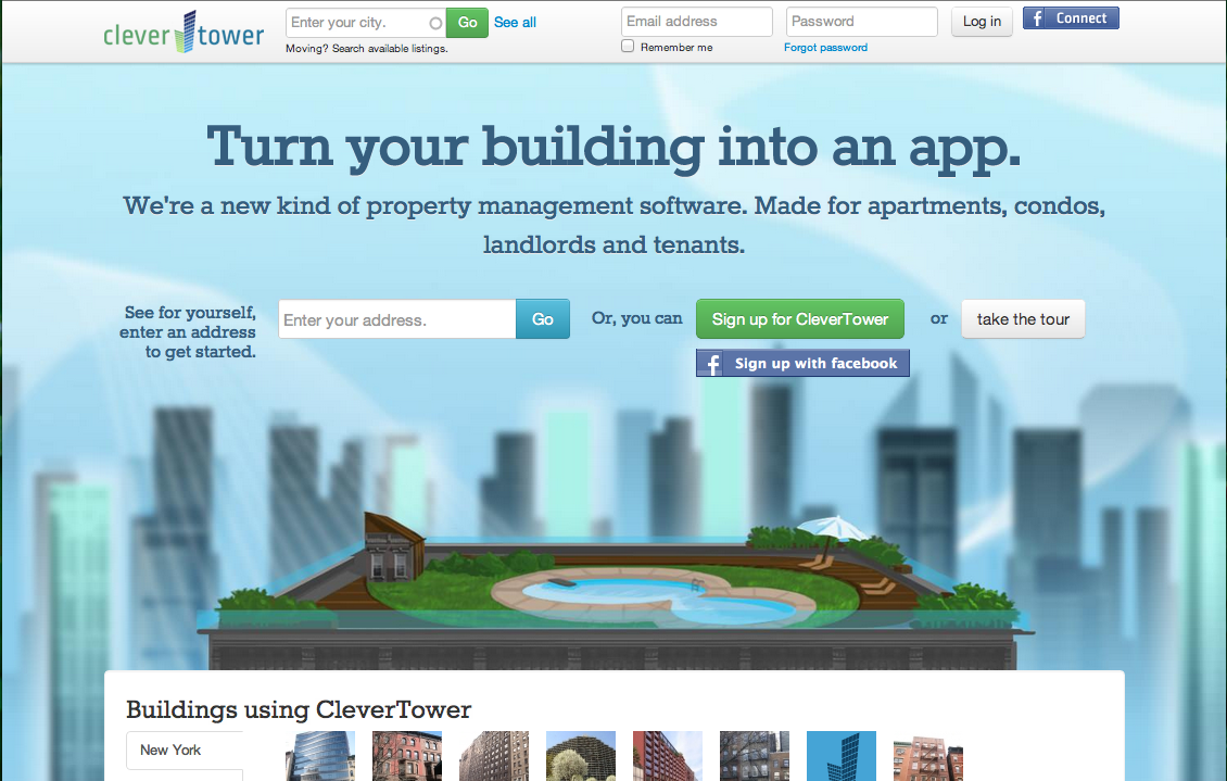Clevertower Welcome Page