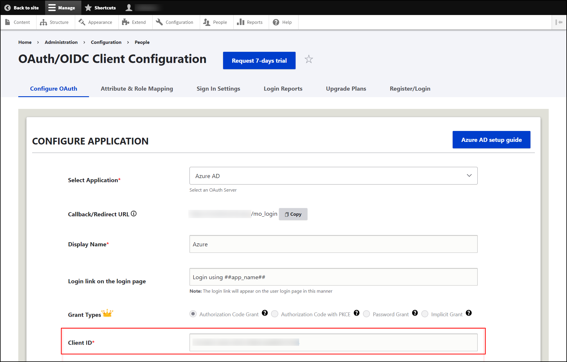 Drupal OAuth & OpenId Connect Login - Paste it into the Client Id text field