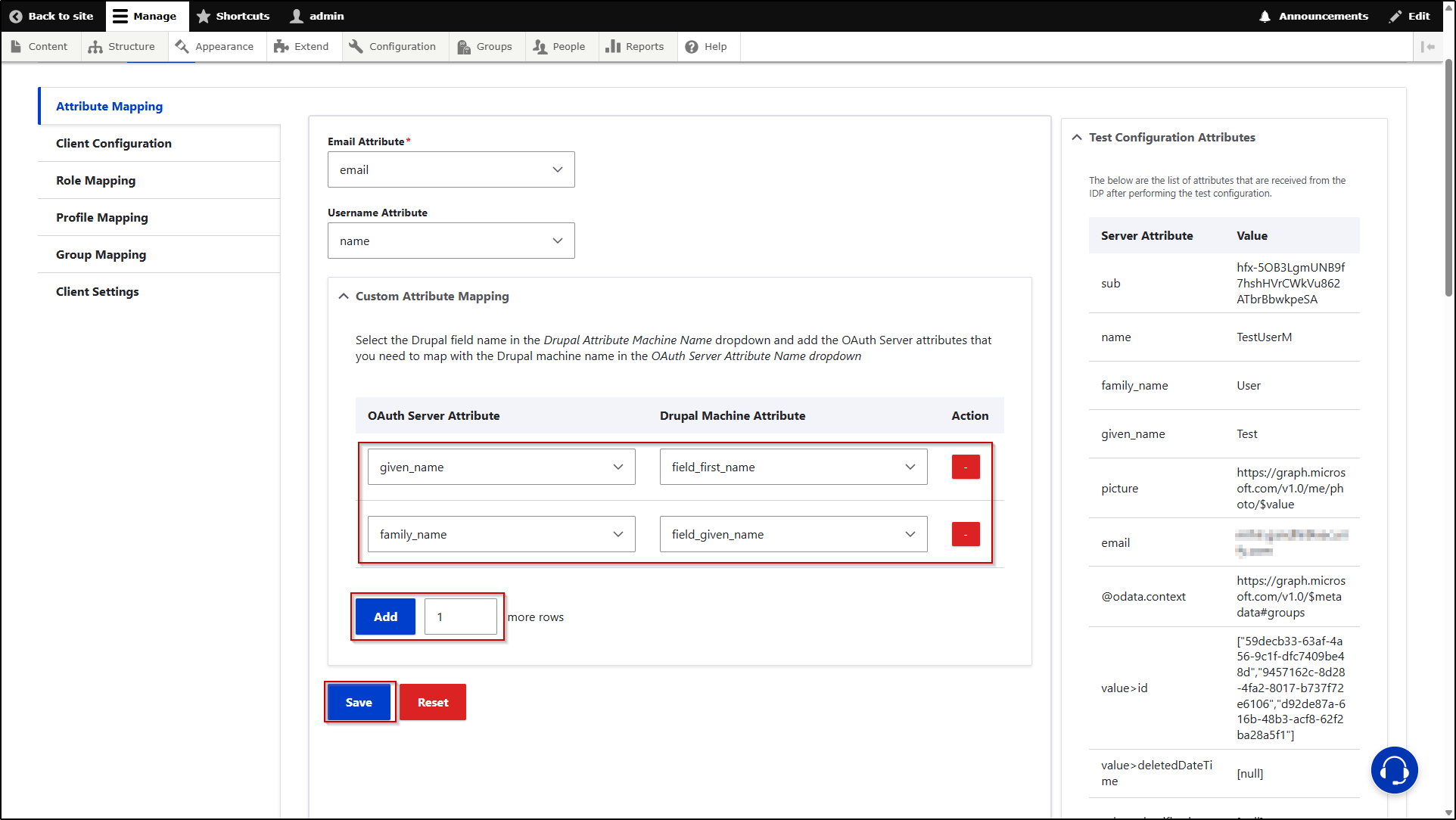 User Profile - Attribute Mapping - custom attributes
