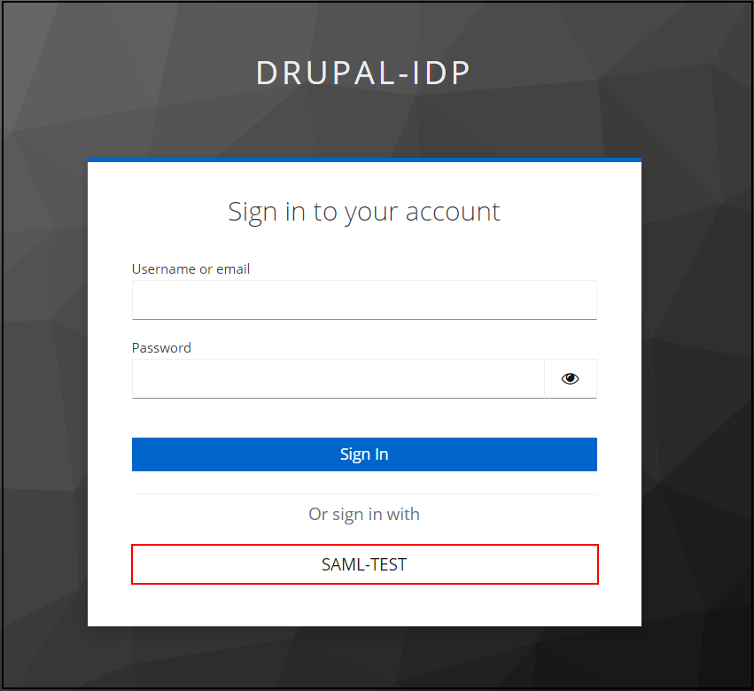 Drupal SAML IDP test configuration