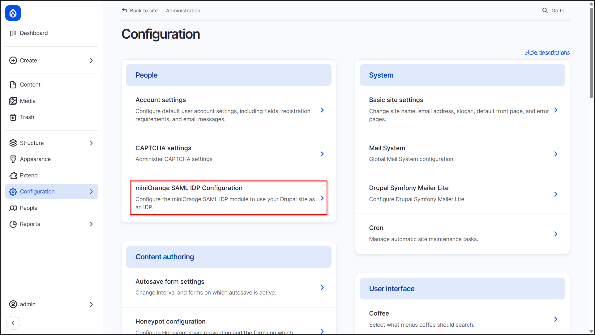 Configuration-Drupal-Select-miniOrange-SAML-IDP-Configuration