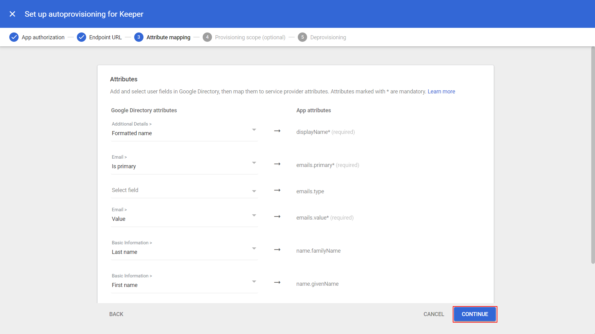 Google-Apps-SCIM-Client-Attribute-Mapping