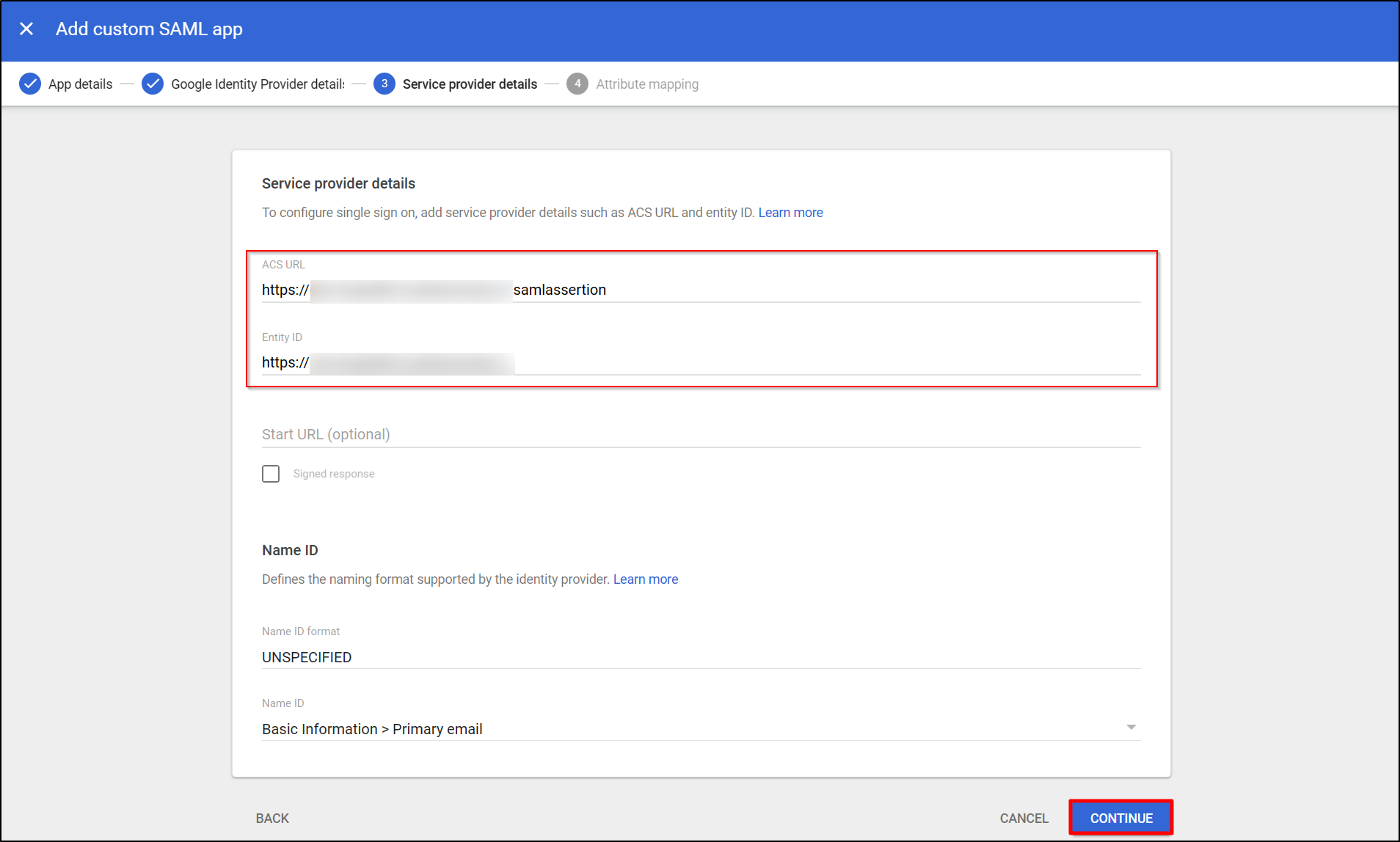 Dupal Google Apps SSO - Provide the required information in corresponding fields