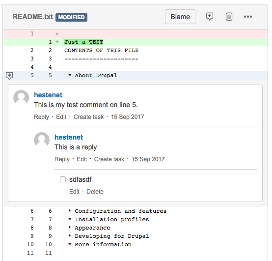 Code review tools and comments