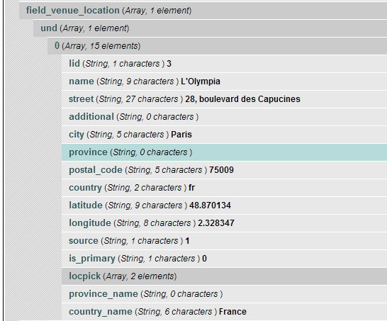 Location filed array