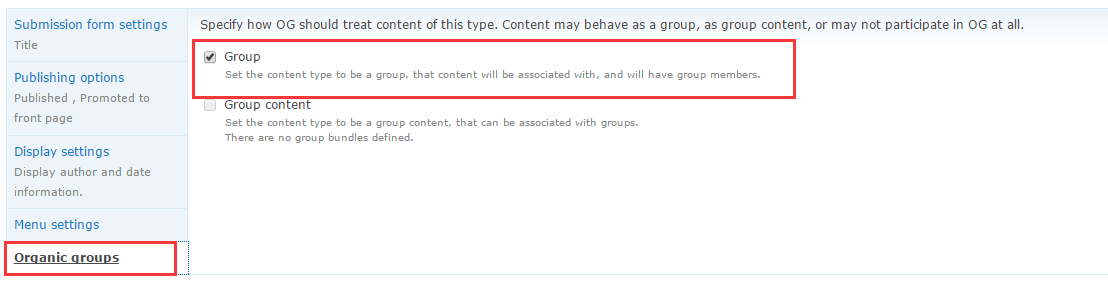 OG type; 'Group'