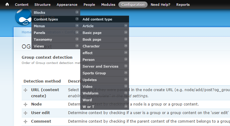 Create content type of Group Content 