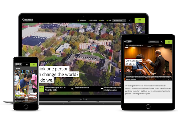 Oberlin College (oberlin.edu) Website Redesign Agency and Firm is OHO Interactive www.oho.com