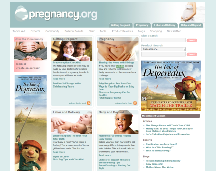 The new home page look of Pregnancy.org, designed and developed by pingVision Pregnancy.org home page screenshot