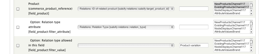 Product relations field mapping