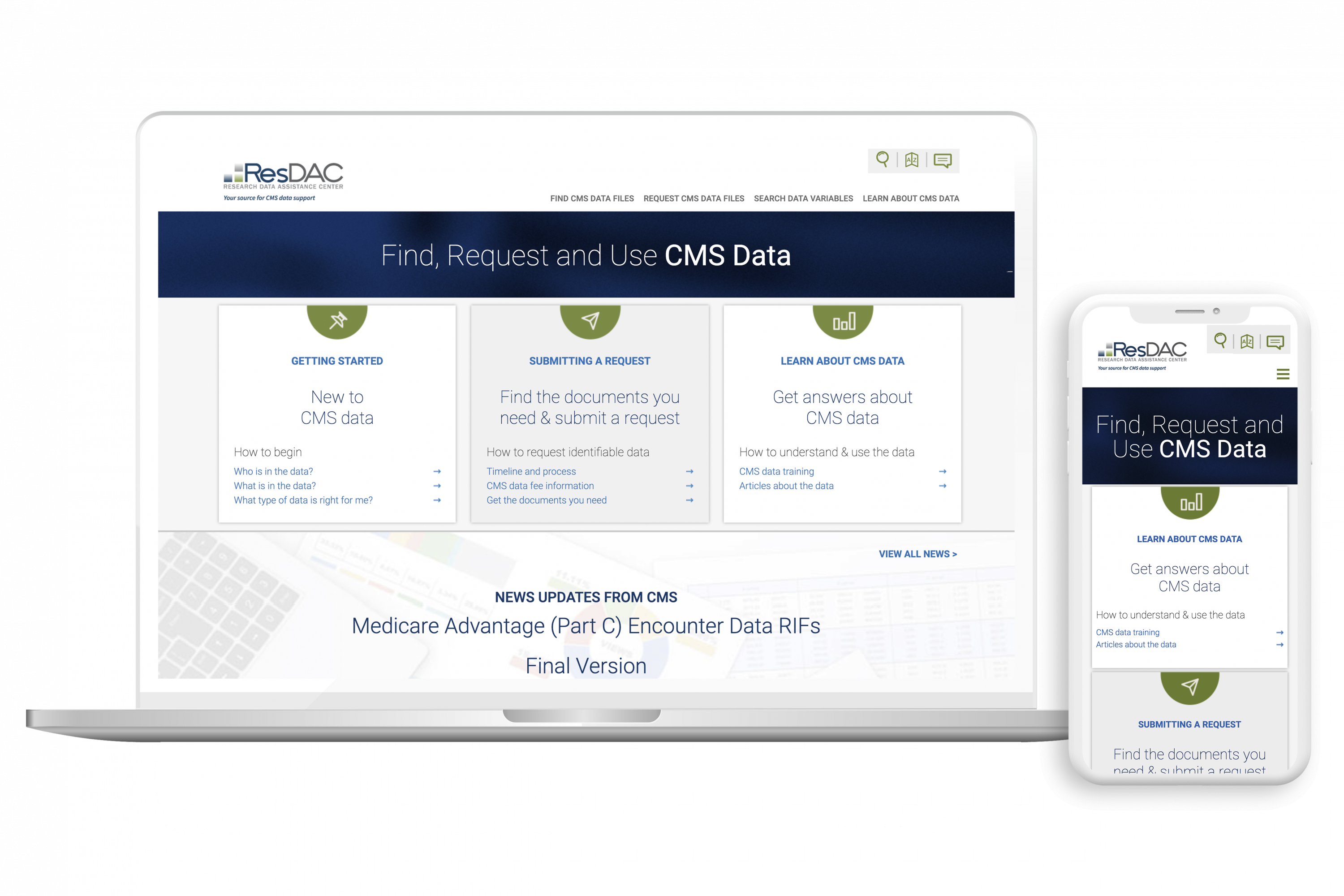 ResDAC website built by Nighthawk Marketing