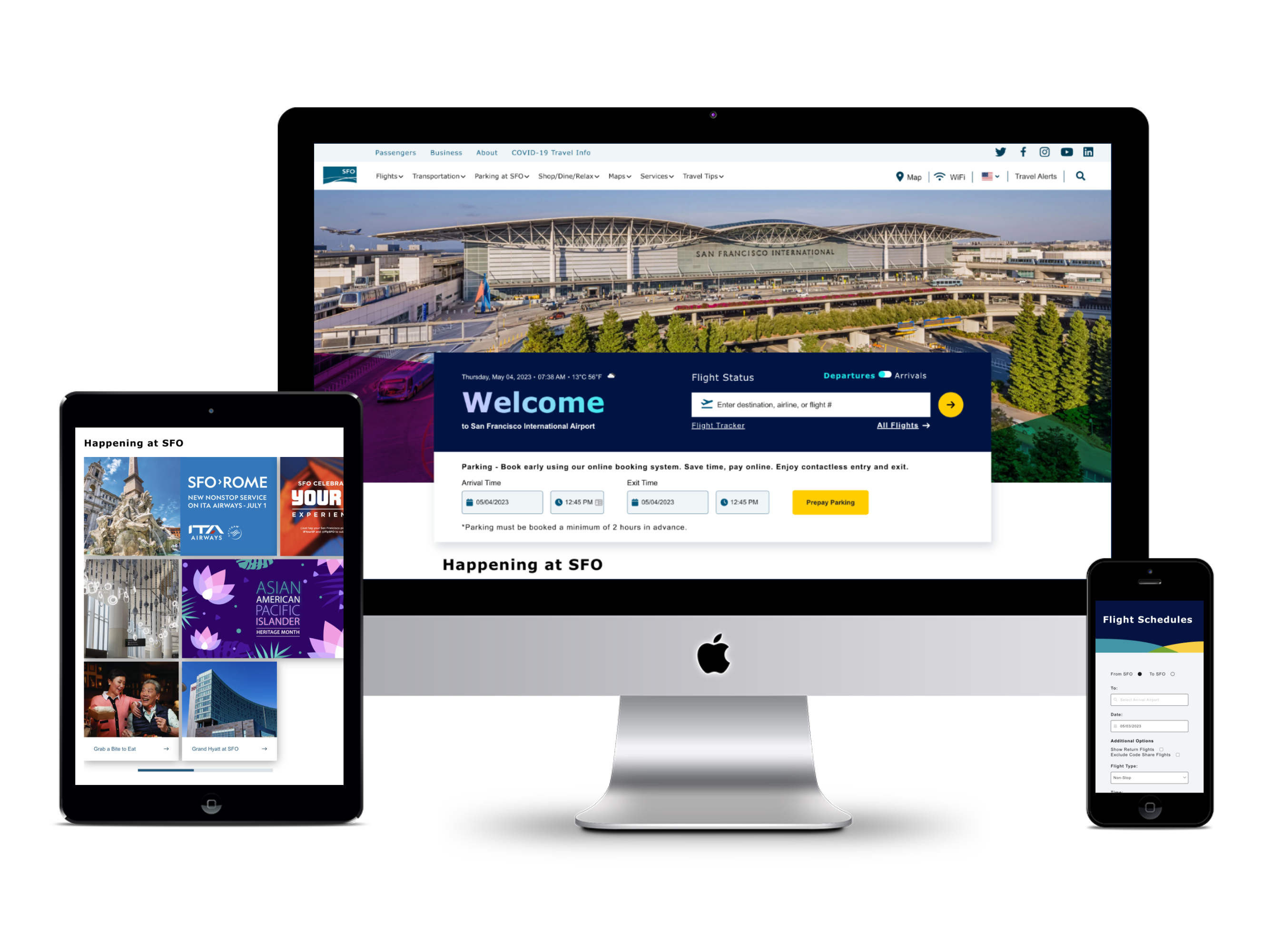 SFO website on multiple devices