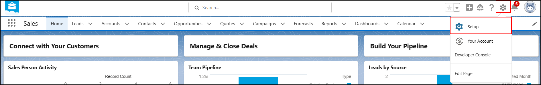 Salesforce-Single-Sign-On-navigate-to-setting-icon-then-click-on-setup