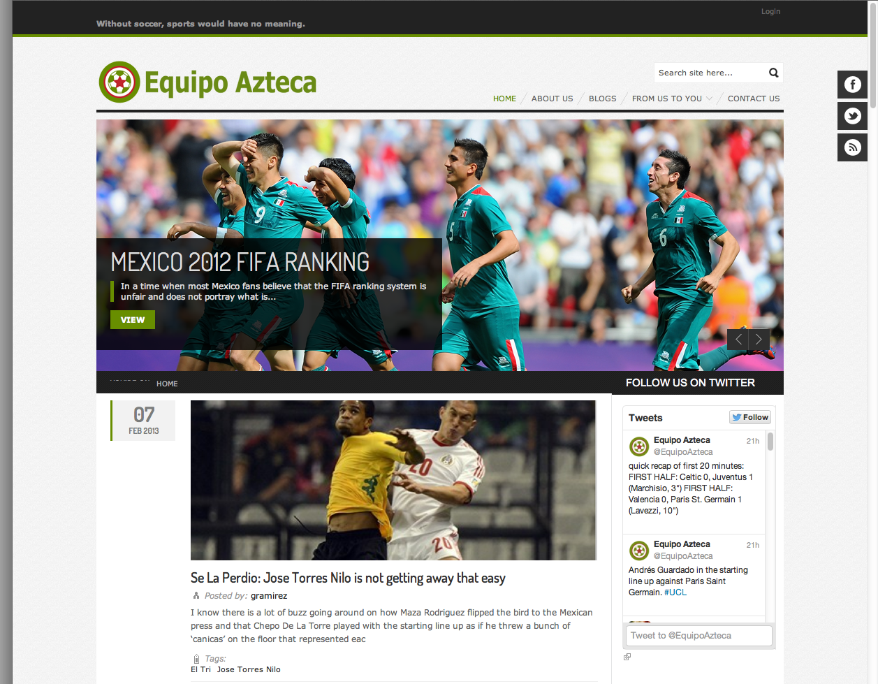 Equipo Azteca - Soccer Blog