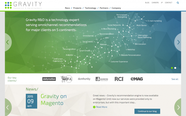 Gravity R&D Drupal 8 homepage by BRAINSUM