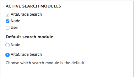 Search index options