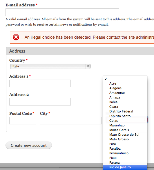 prevent drupal from caching pages with forms that include an address drupal form set error