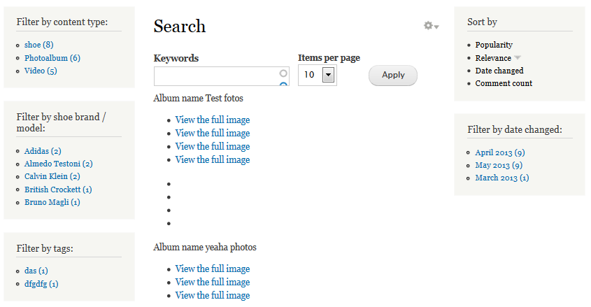 search result