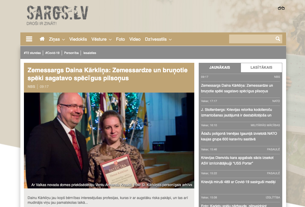 Screenshot of Sargs.lv