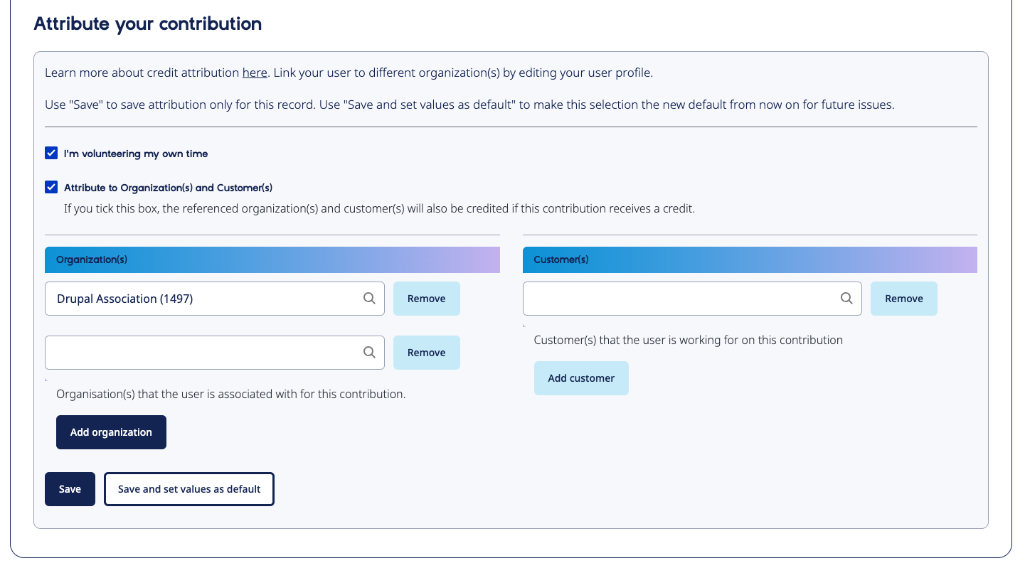 own attribution
