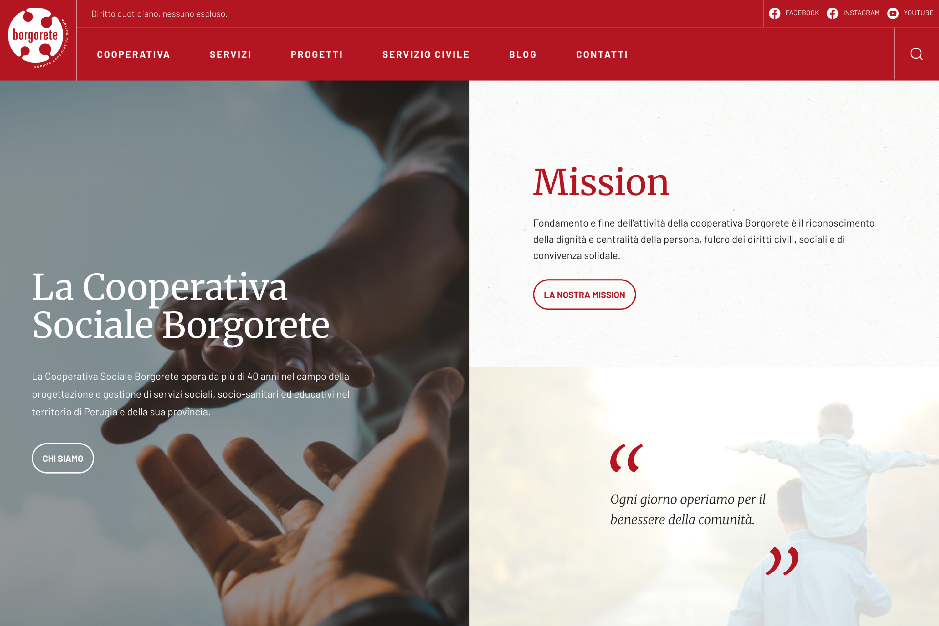 Social cooperative website homepage