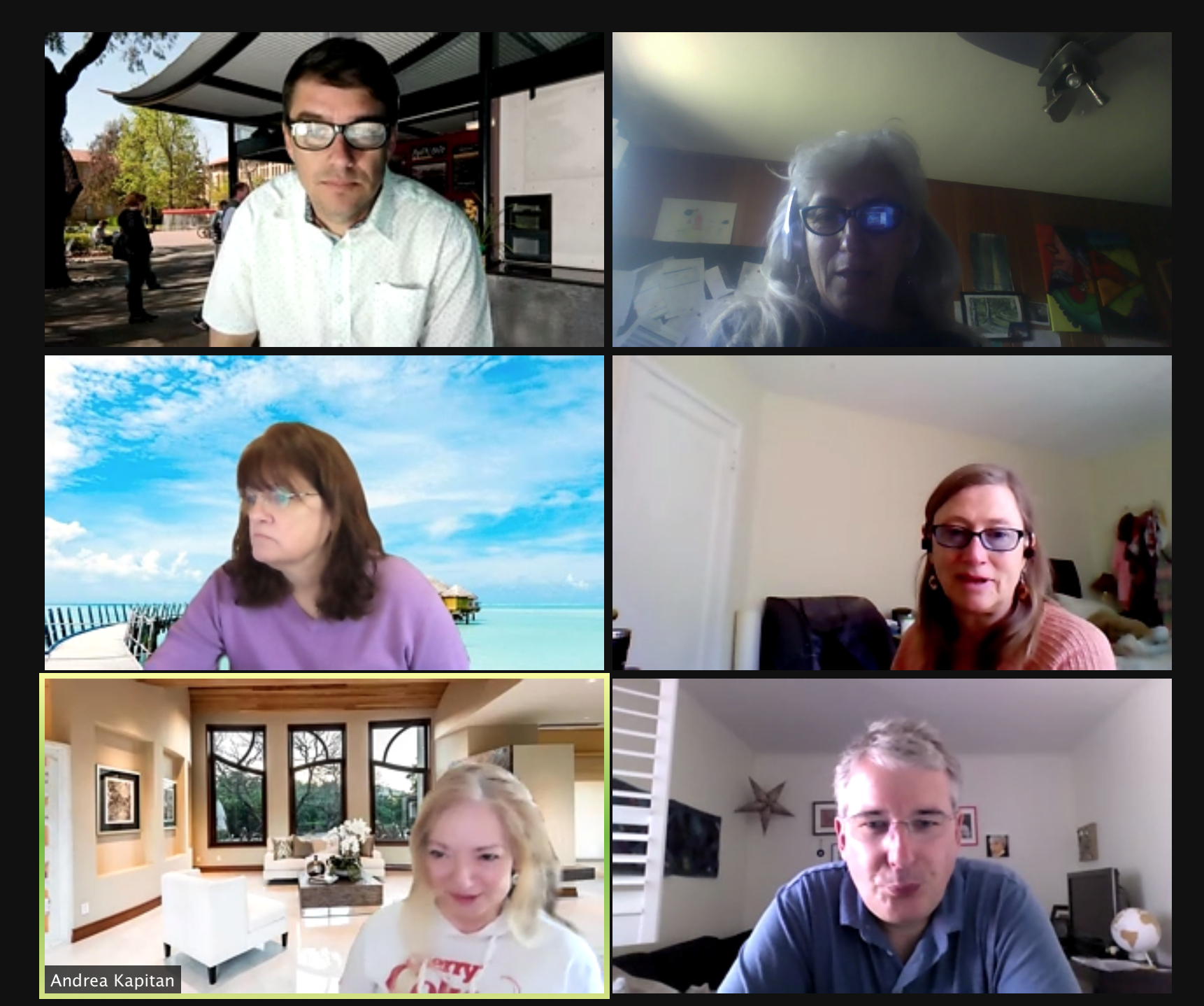 A Zoom screenshot of the Stanford WebCamp 2021 organizing team.