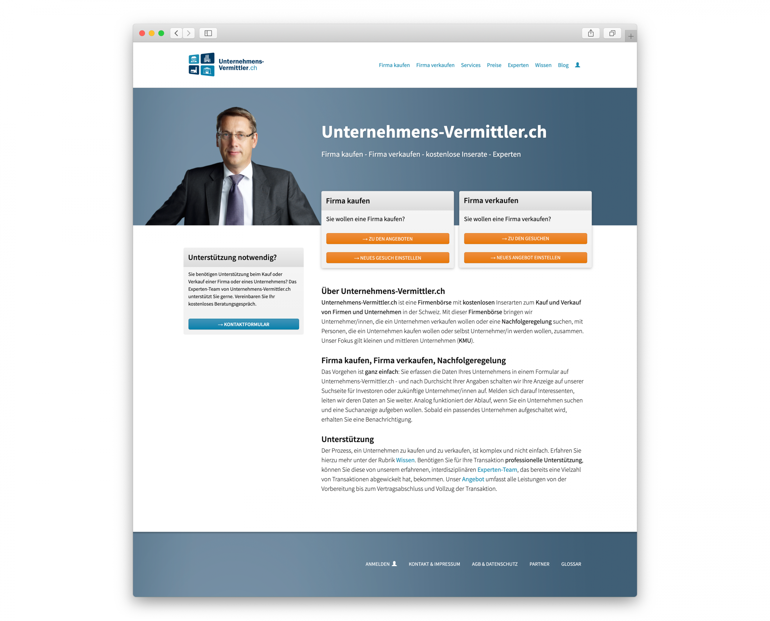 Front Page of unternehmens-vermittler.ch