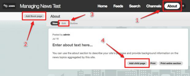 Configure the About section