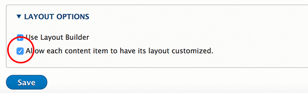 Checkbox for allow each item to have its layout customized