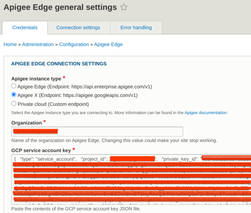 Apigee X connection settings