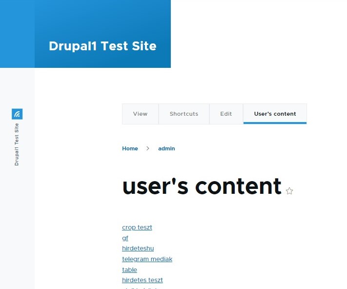 Users content tab