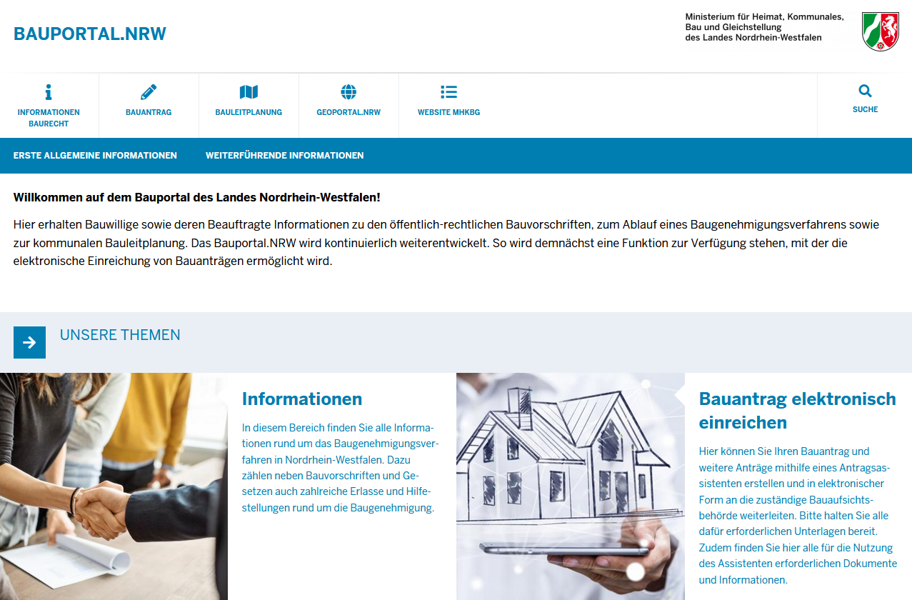 Bauportal Homepage