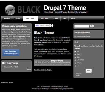 Black Drupal theme