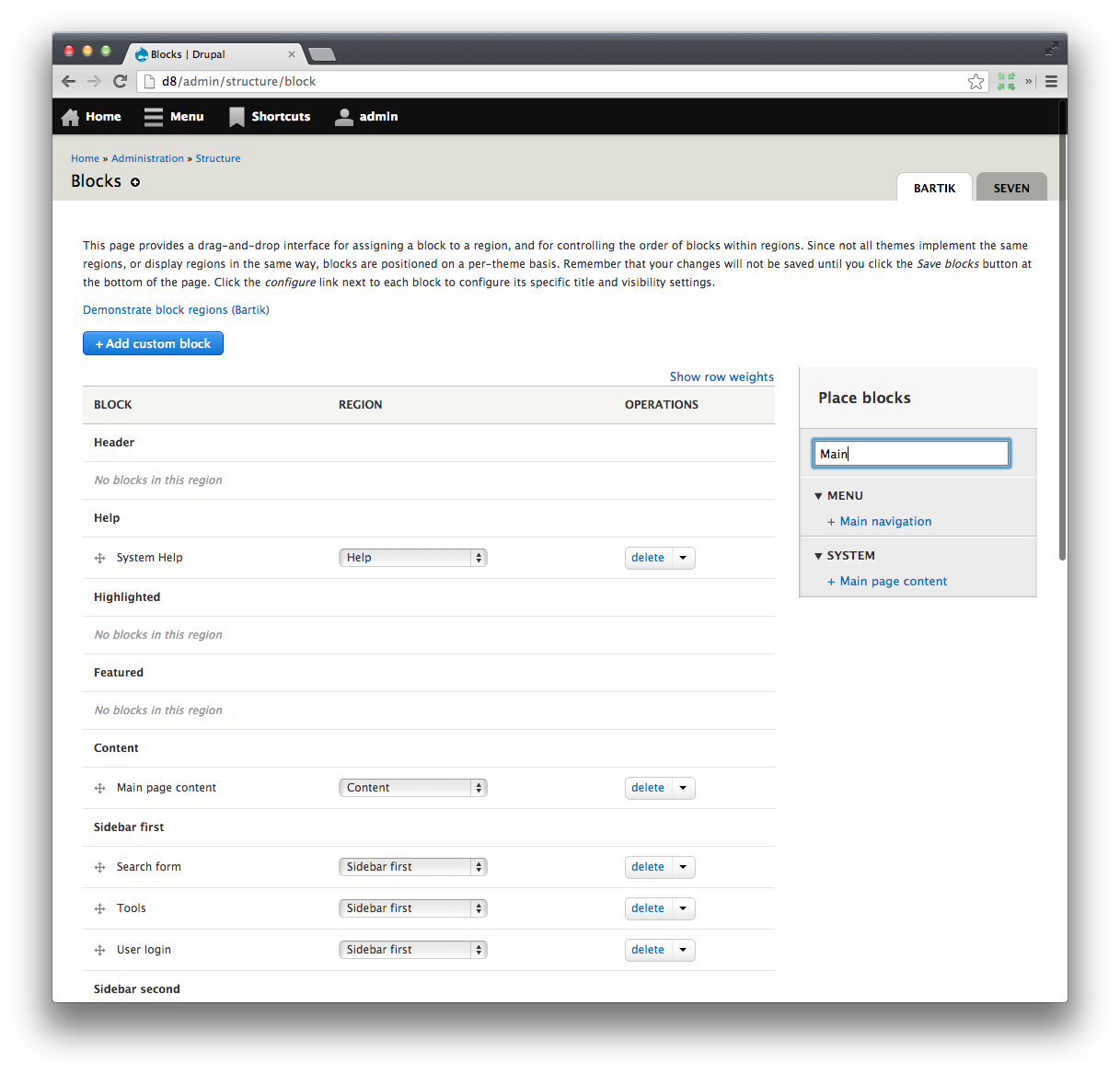Filtering the available blocks