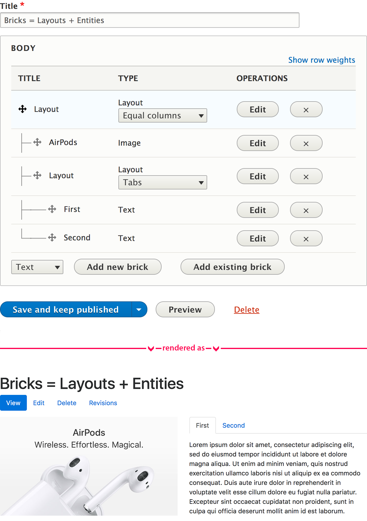 Brick Module Chart