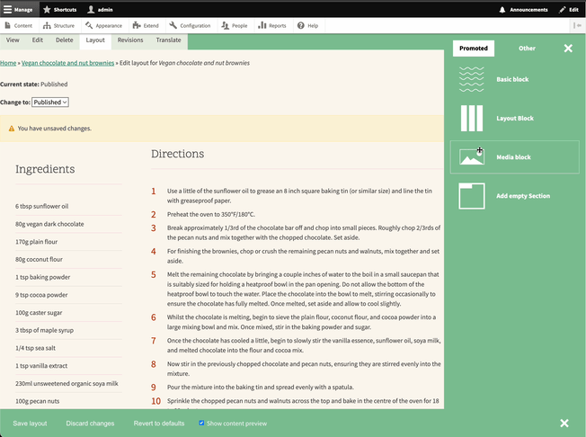 Layout Builder + in action