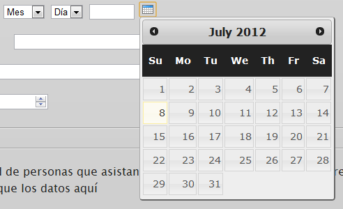 popup calender