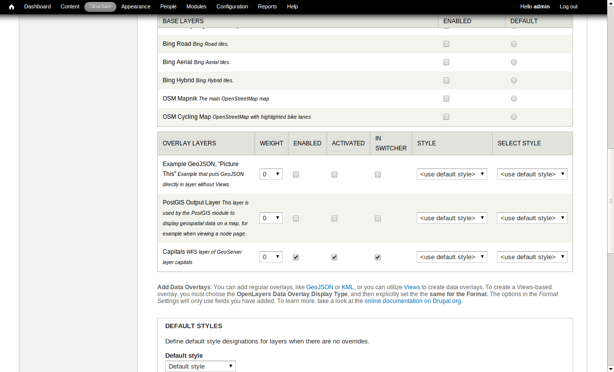 OpenLayers map settings