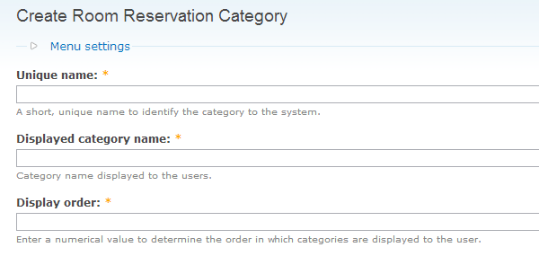 category data entry form