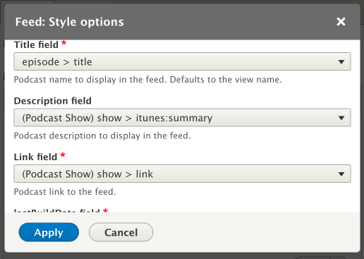 Map channel options