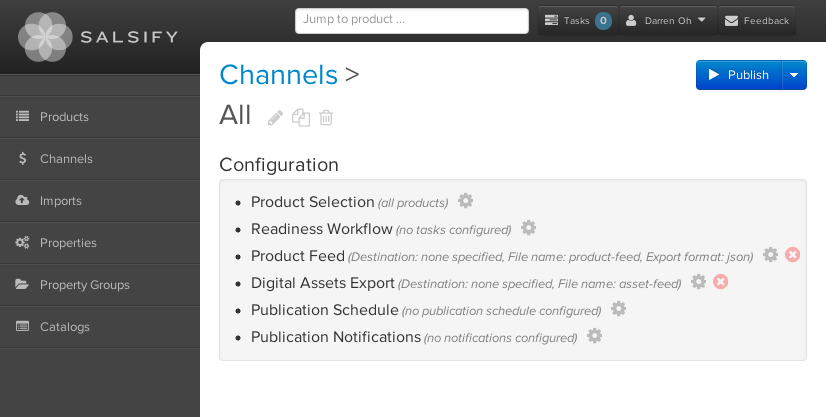 Salsify channel page